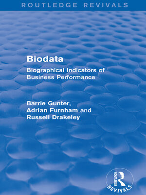 cover image of Biodata (Routledge Revivals)
